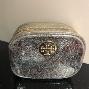 Tory Burch Light Gold Metallic Cosmetic Bag